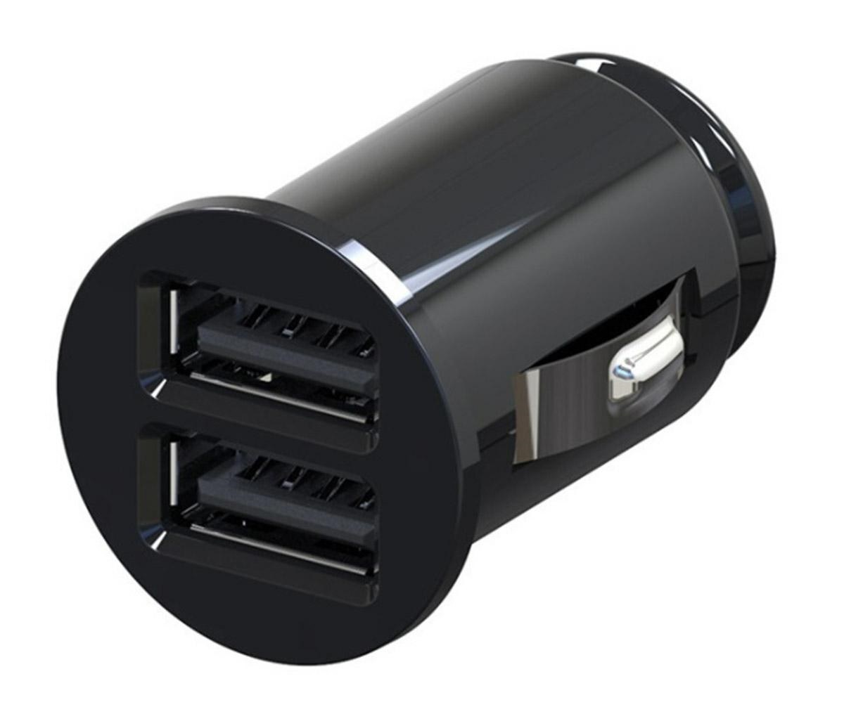 Incarcator telefon auto, porturi USB, 2,1/1A, 2,5 x 4cm, negru - imagine 4